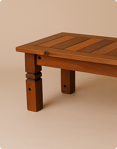 Banco rústico artesanal em madeira nobre para área gourmet